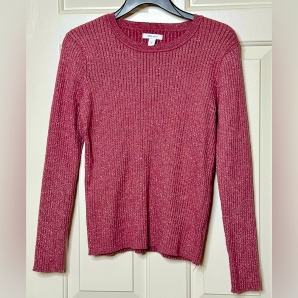 NINE WEST Ladies XL Metallic Thread Long Sleeve Sweater